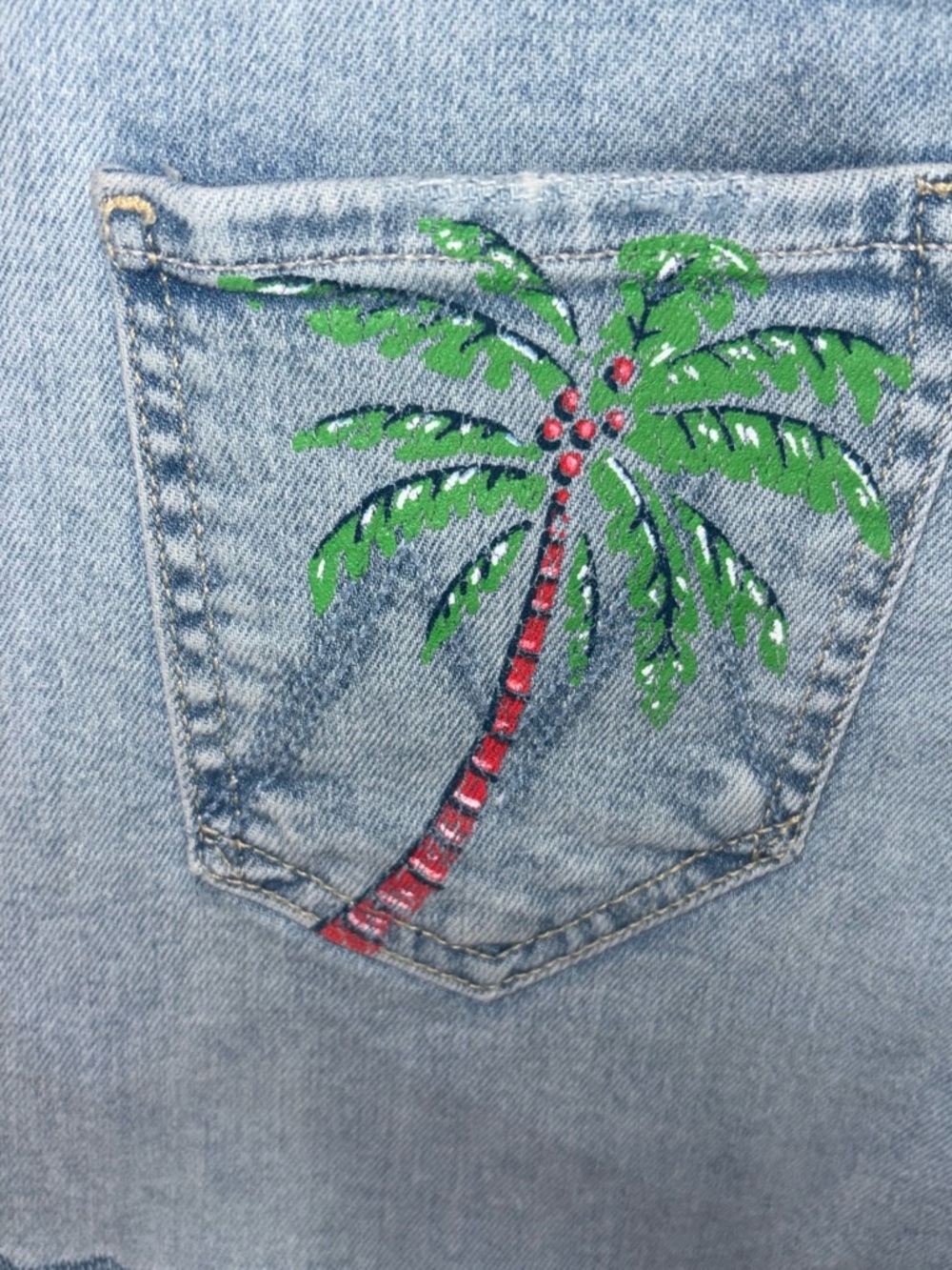 MOTHER Light Blue Distressed Denim Shorts “Rascal Fray” - Picture 4 of 6